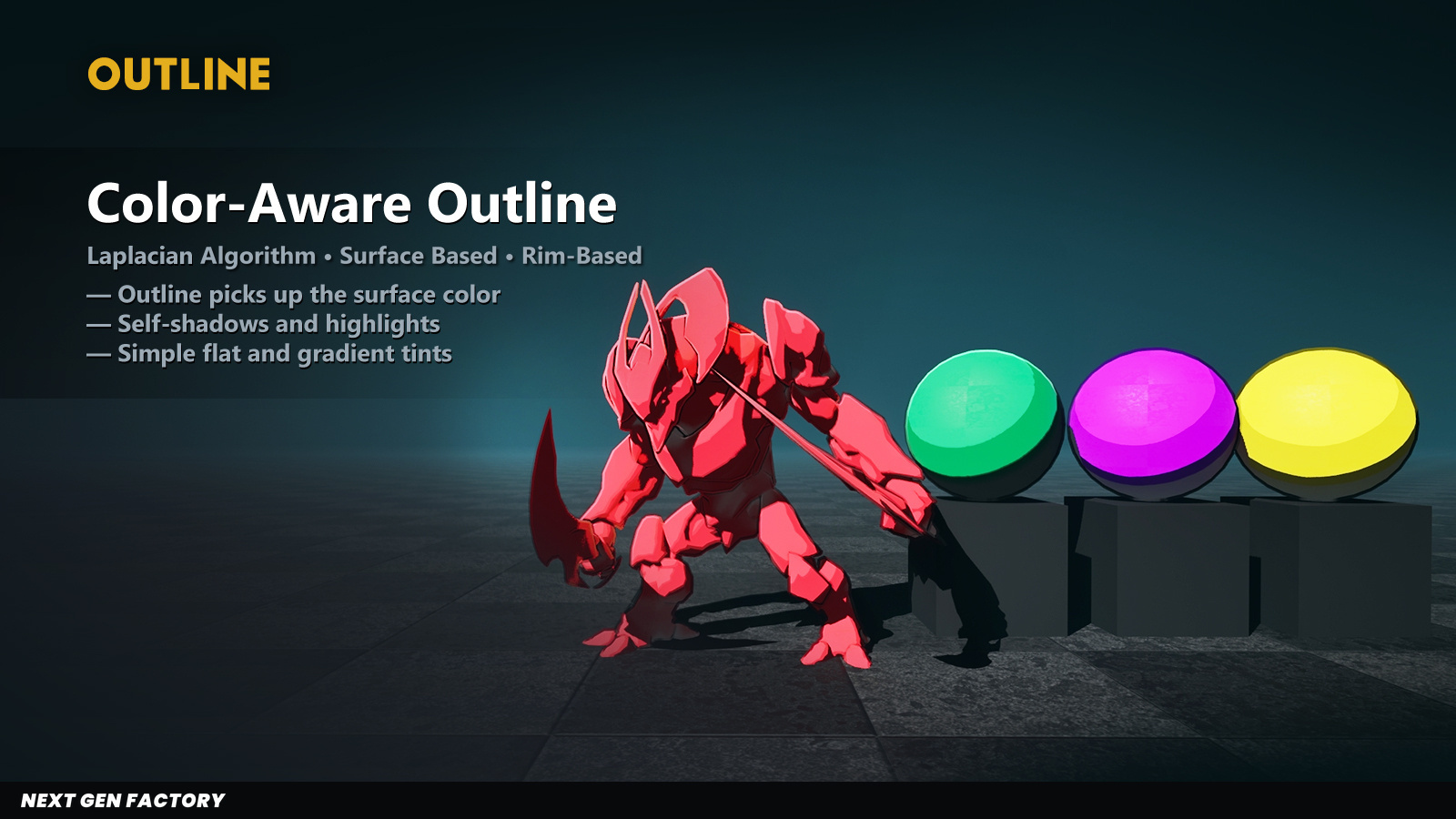 Color-aware outline tinting per surface color